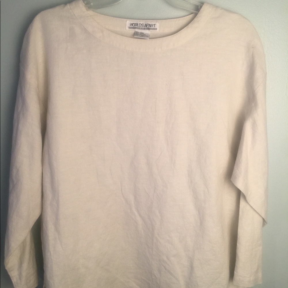 Worlds apart minimalist linen blend top swim cover up